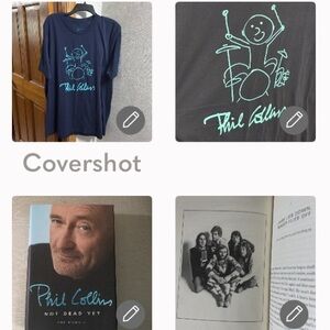 PHIL COLLINS tee🥁2X+Phil Collins memoir book not dead yet💙🎶